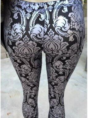 Embellished black and white leggings